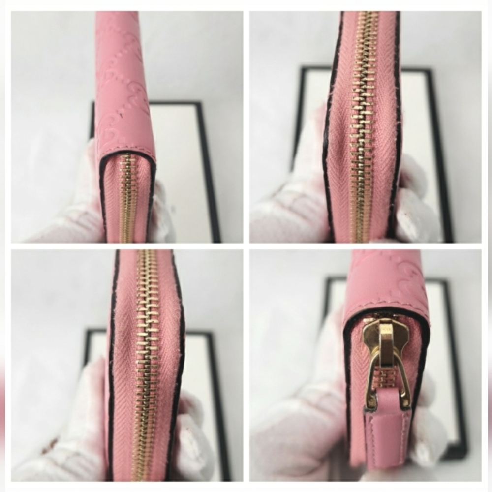 Gucci Pink Guccissima Leather Ziparound Wallet EUC - Picture 9 of 9